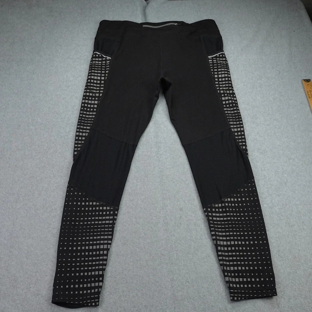 Athleta Leggings Womens XL Black Be Free Tight Reflective Running‎ Pockets